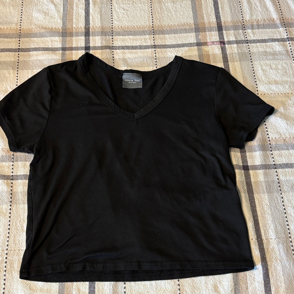 Olivia Rae Black V-Neck Top